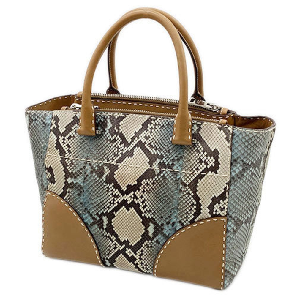 Prada Python Leather 2way Handbag Shoulder Brown … - image 6